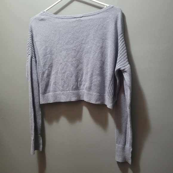 Garage Pale Blue Cropped Long Sleeve Top M - Picture 6 of 6